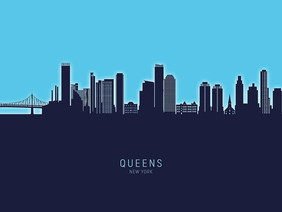 Queens New York Skyline #75 Digital Art by Michael Tompsett
