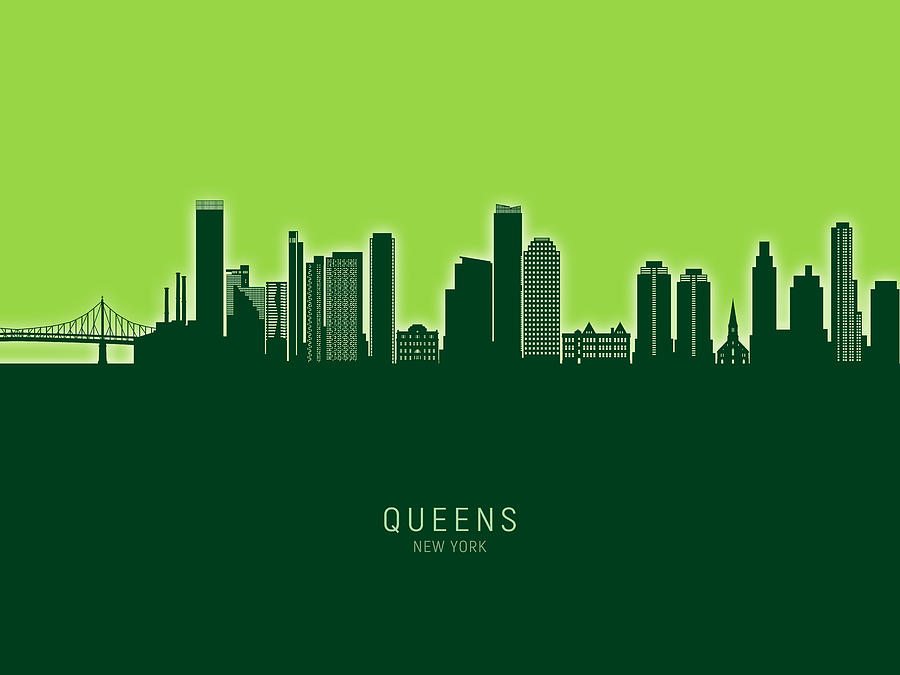 Queens New York Skyline #76 Digital Art by Michael Tompsett