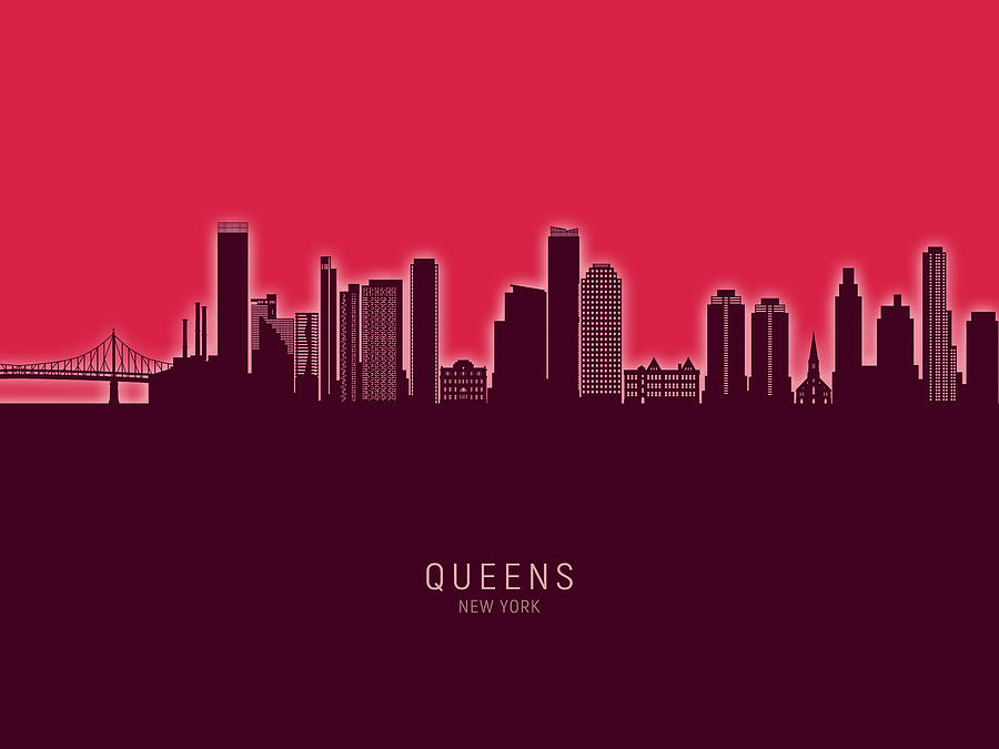 Queens New York Skyline #78 Digital Art by Michael Tompsett