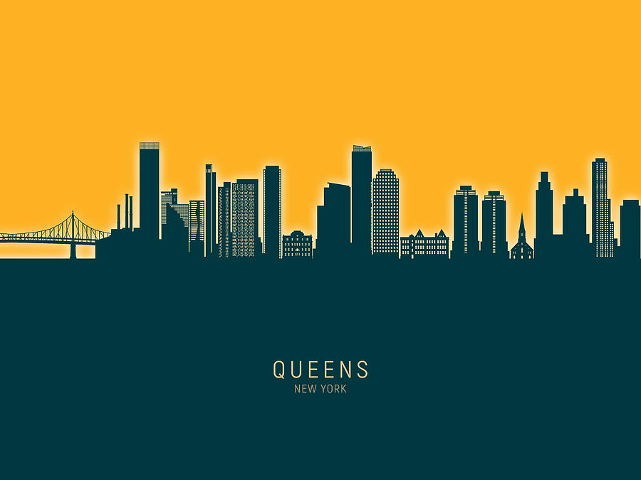 Queens New York Skyline #79 Digital Art by Michael Tompsett