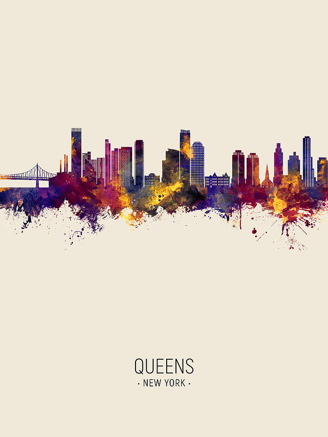Queens New York Skyline #82 Digital Art by Michael Tompsett