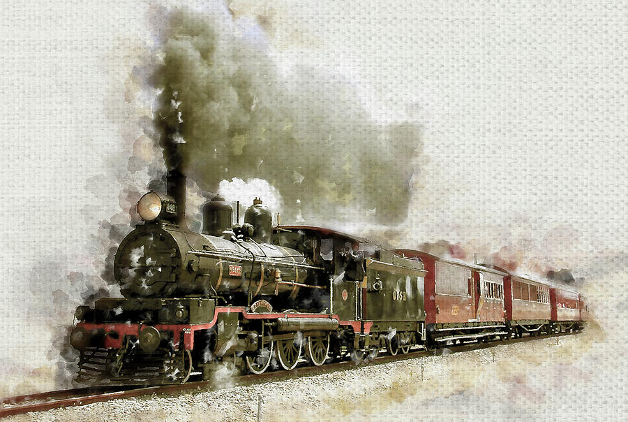 Queensland Pioneer Steam Railway, QPSR. Number 448 Mixed Media by Pheasant Run Gallery