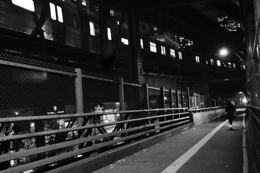 QueensScape No.15 - Manhattan-Bound Astoria Line Train, Lower-Level by Queensboro Bridge Photograph by Steve Ember