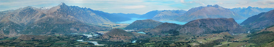 Queenstown NZ Valley Full Panoramic Photograph by John Marr