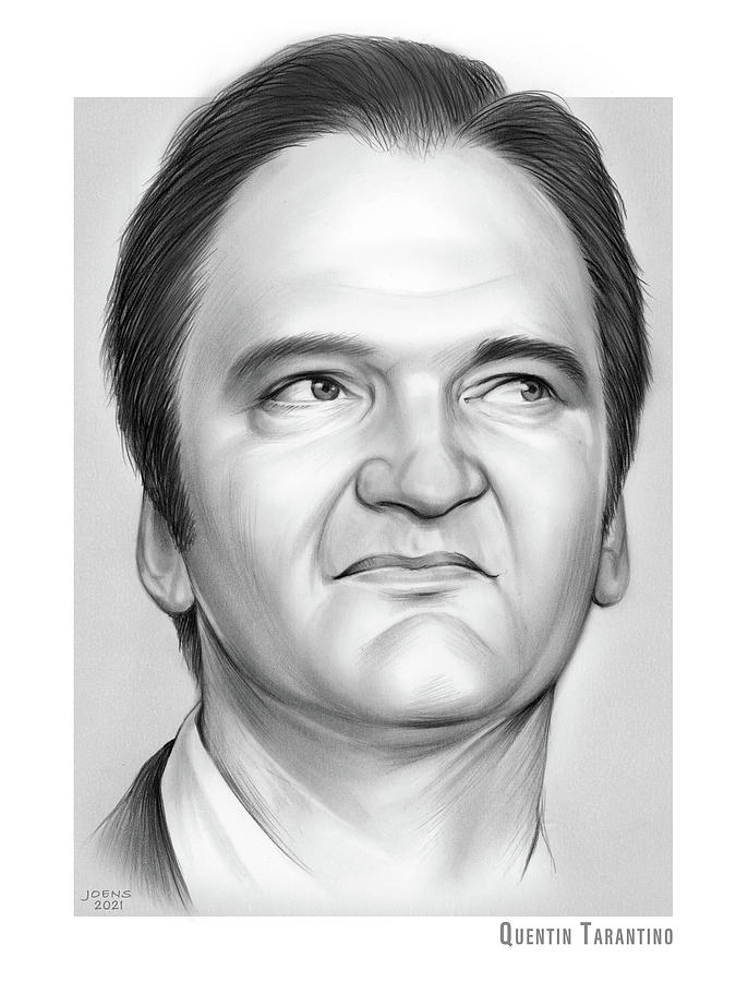 Quentin Tarantino - pencil Drawing by Greg Joens