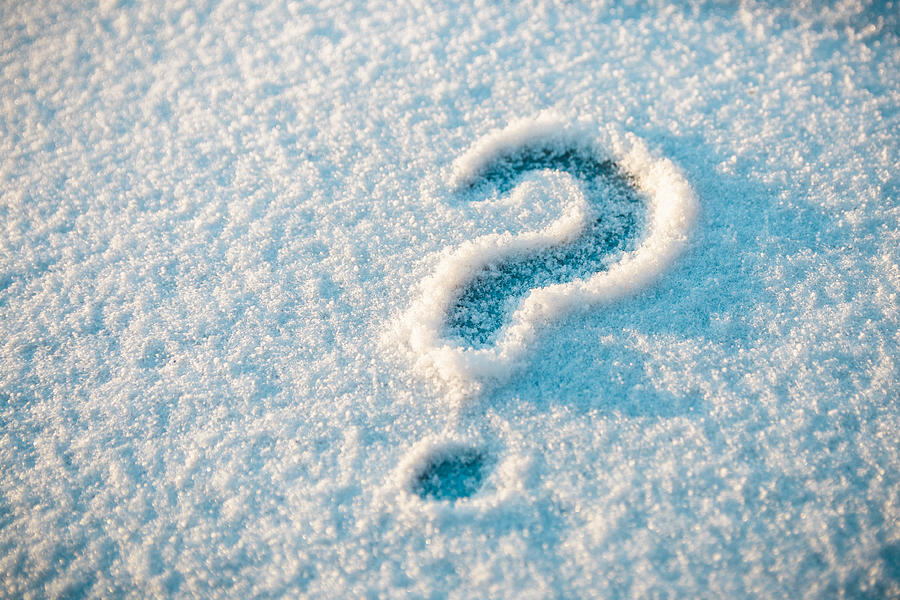 Question Mark Drawn On Snow. Will It Snow Photograph by AndreiDavid