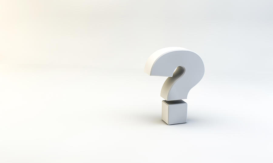 Question Mark With White Background,3d Render Photograph by diyun Zhu