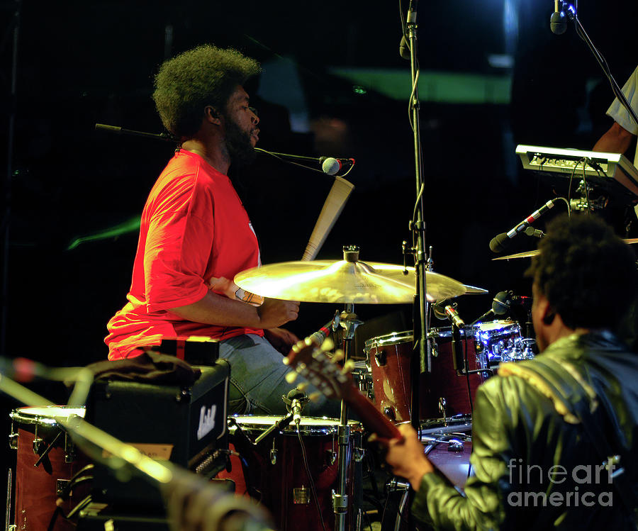 Questlove on Drums with The Roots Photograph by David Oppenheimer