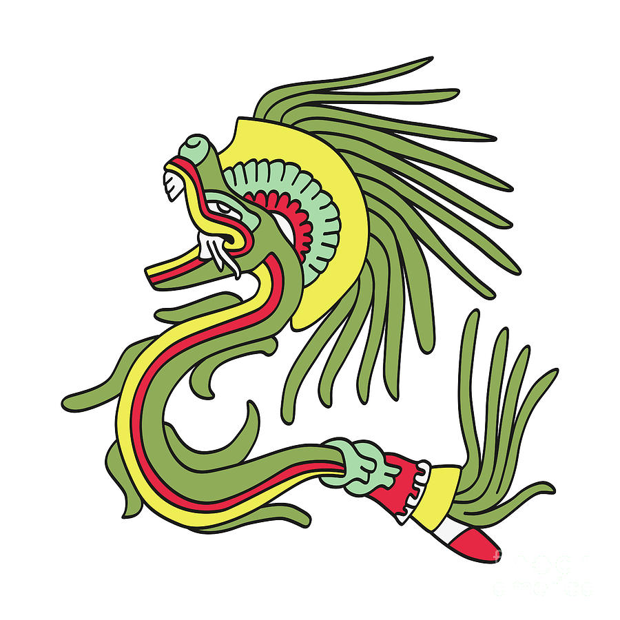 Quetzalcoatl, the feathered serpent, an Aztec god of the Venus