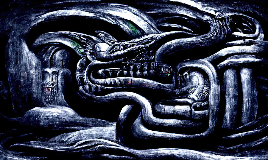 Quetzalcoatl, The Serpent God, 05 Painting by AM FineArtPrints