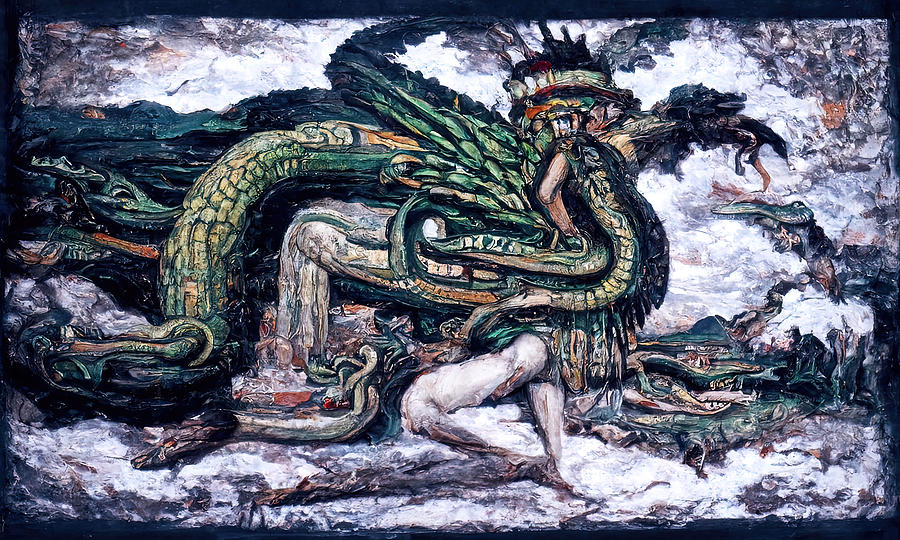 Quetzalcoatl, The Serpent God, 07 Painting by AM FineArtPrints