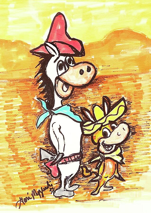 Quick Draw McGraw and Baba Looey 1950s cartoon Mixed Media by Geraldine ...