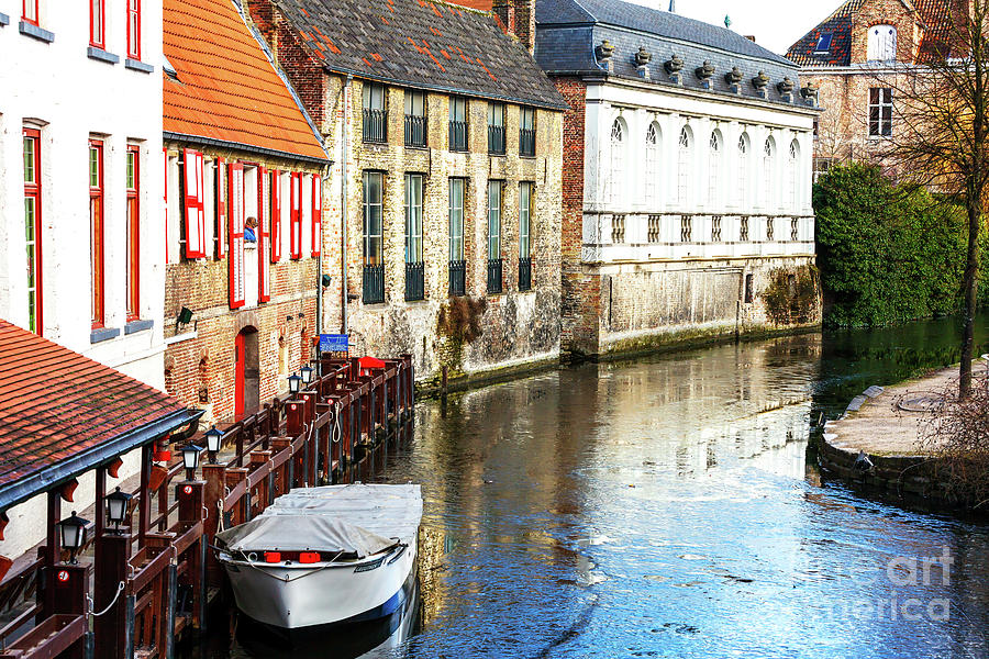 Quiet Along the Canal in Bruges Photograph by John Rizzuto