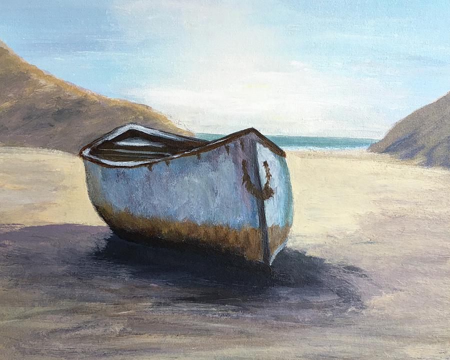 Quiet Beach Painting by Barbara Magor