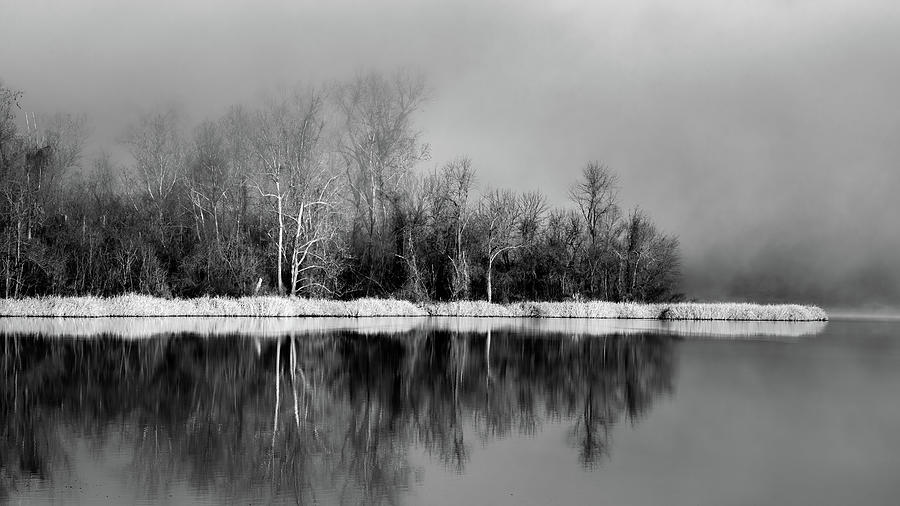 Quiet Calm on Sally Jones Lake BW Photograph by James Barber