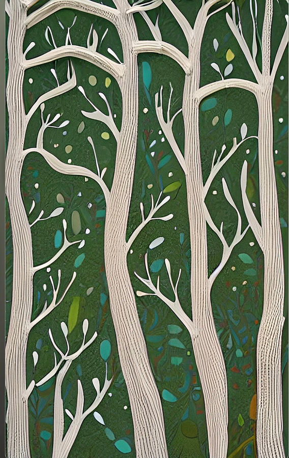 Quiet Forest Mixed Media by Bonnie Bruno