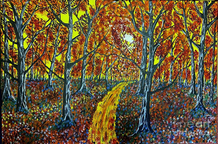 Quiet Forest Trail Painting by Jeffrey Koss