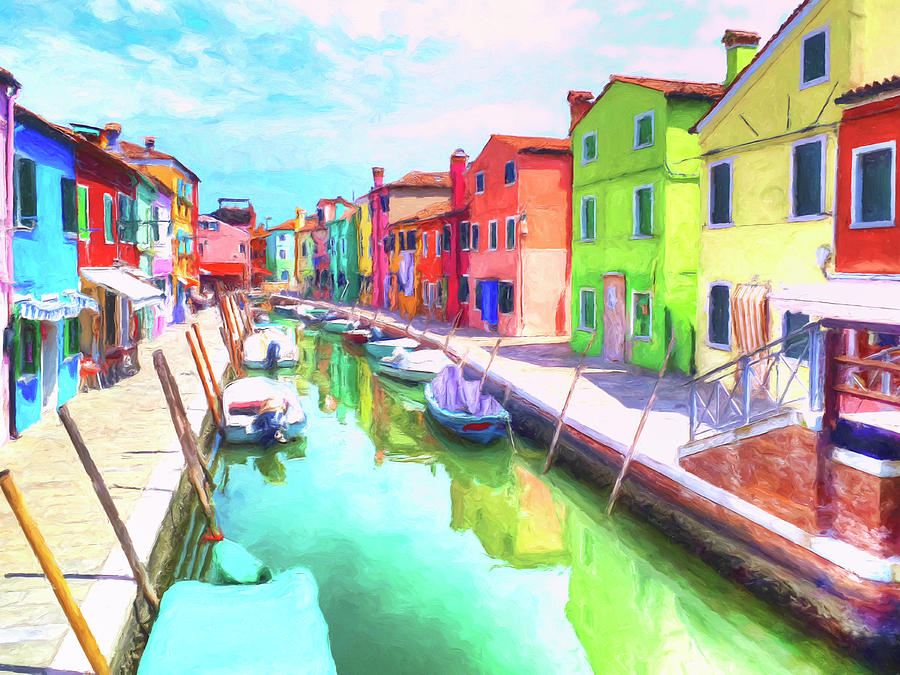 Quiet Isola di Burano Morning Painting by Dominic Piperata