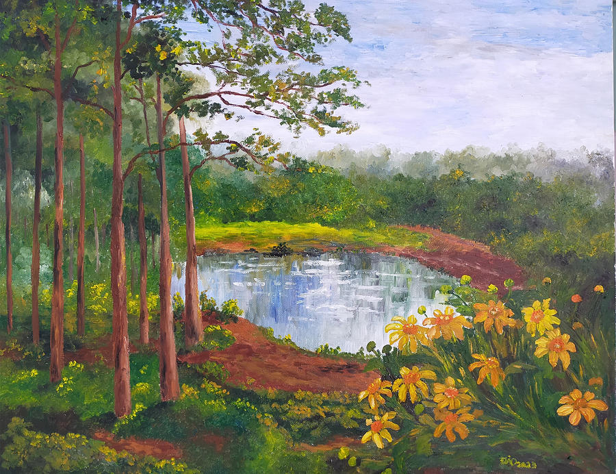 Quiet Lake 1 Painting by Thi Anh Dao Nguyen - Fine Art America