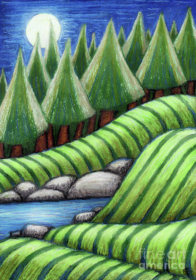 Tree Painting - Quiet Lake by Amy E Fraser