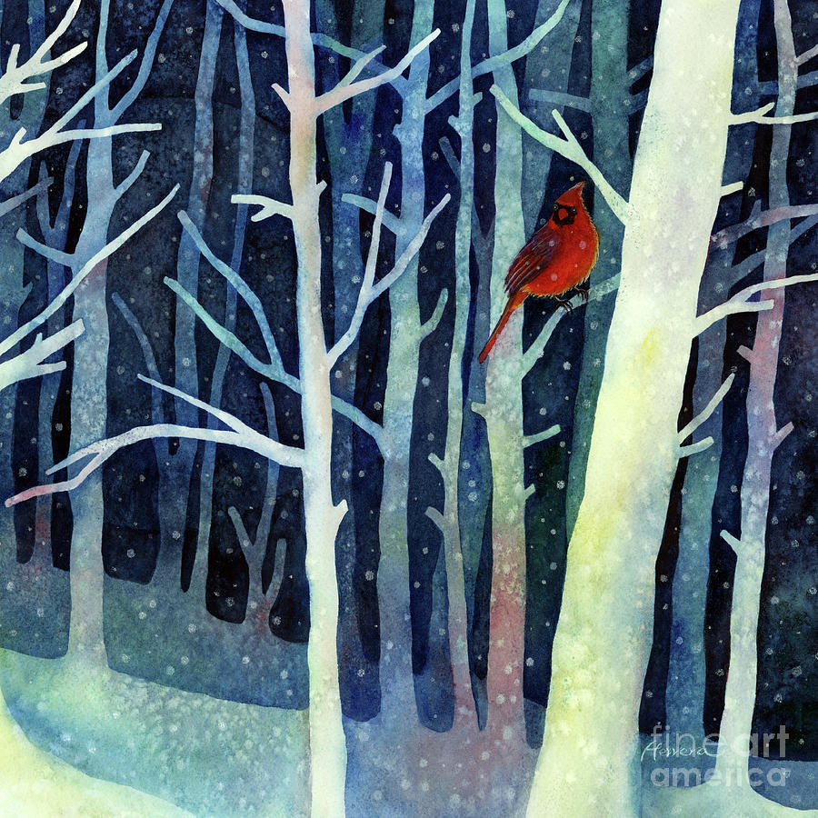 Cardinal Painting - Quiet Moment - Cardinal by Hailey E Herrera