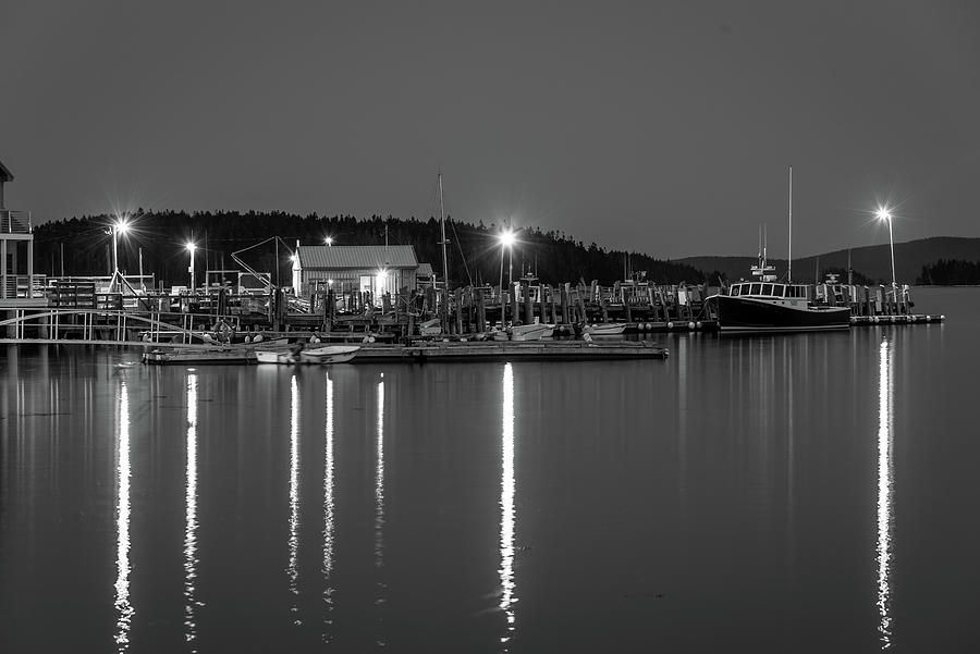 Quiet Night on the Water in Black and White 2 Photograph by Mark Stephens
