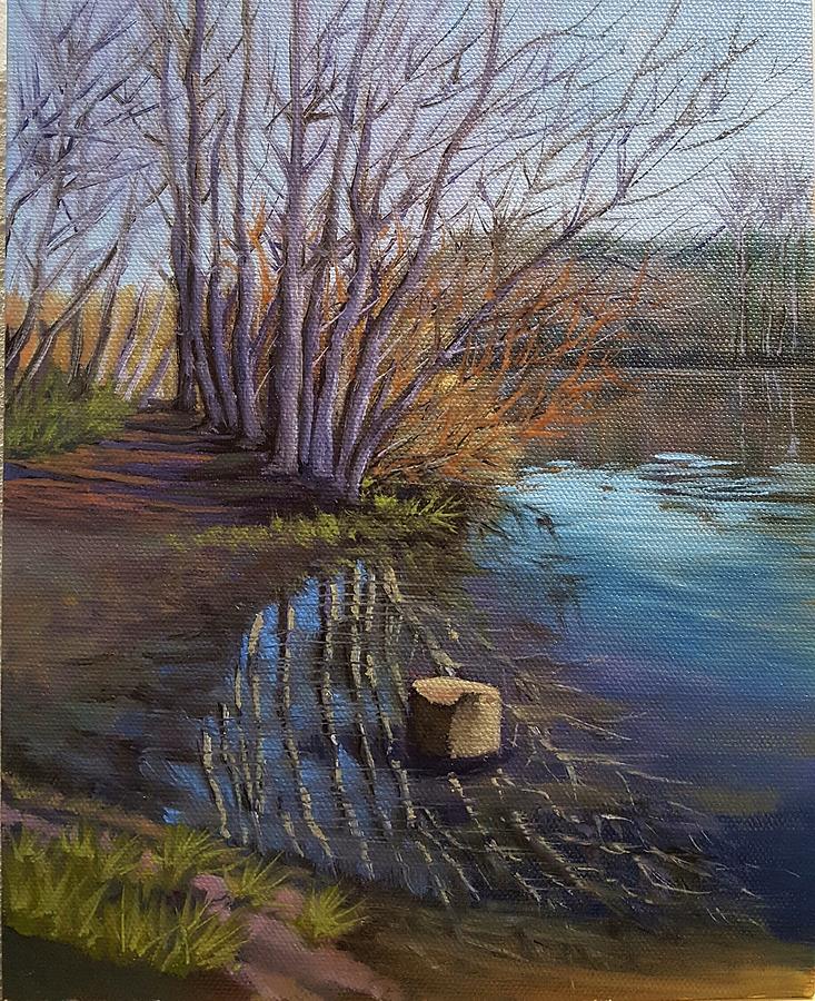 Quiet Pond Painting by Elisa Arancibia
