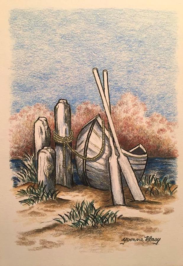Quiet Shore Drawing by Yvonne Blasy