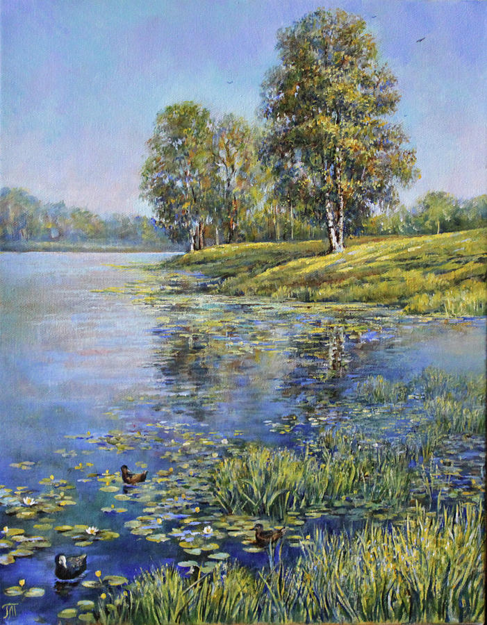 Tree Painting - Quiet waters by Leonid Polotsky