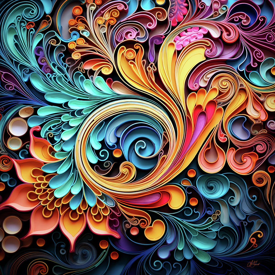 Quill Swirl 1 Digital Art by Lori Grimmett