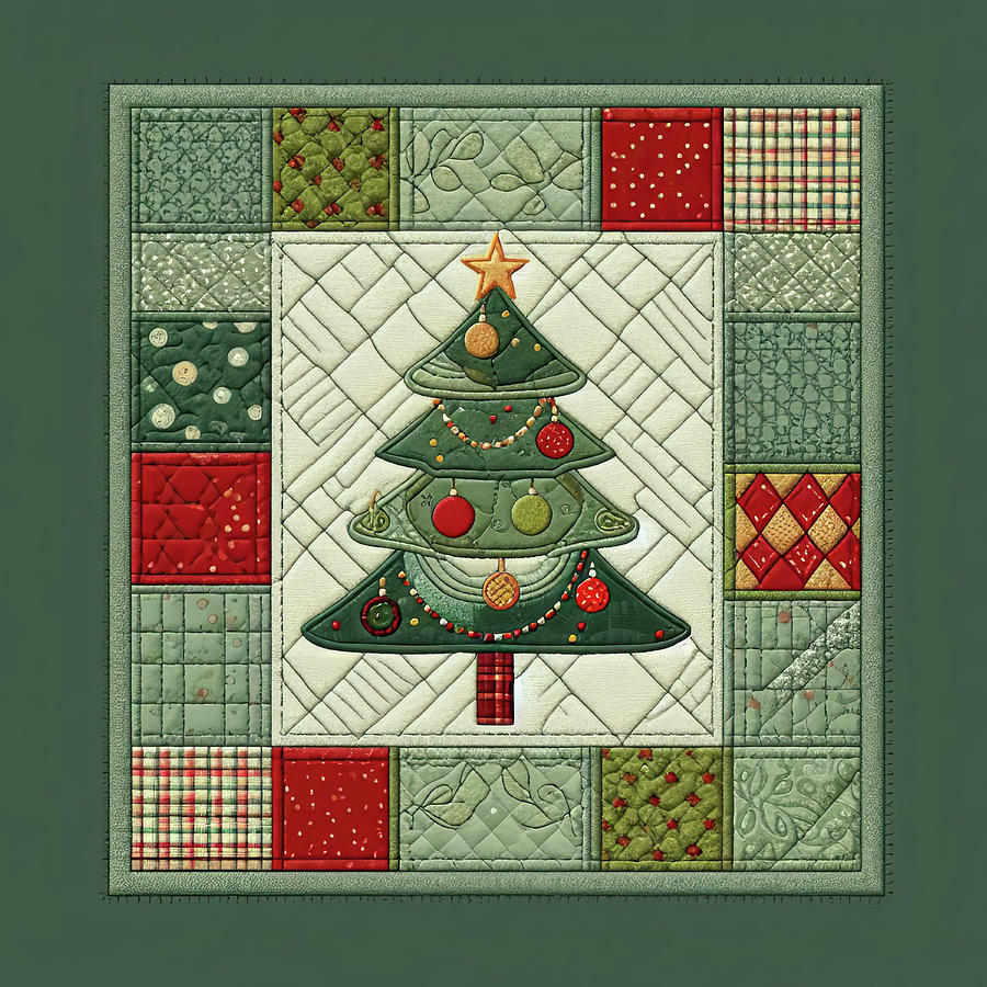 Quilted Christmas Tree Four Digital Art by HH Photography of Florida