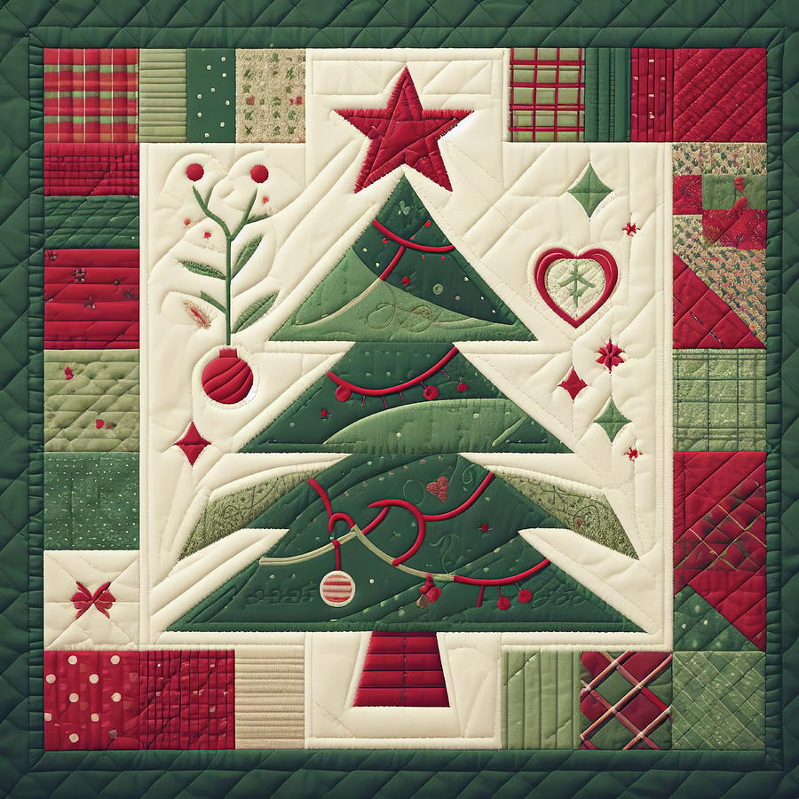 Quilted Christmas Tree One Digital Art by HH Photography of Florida