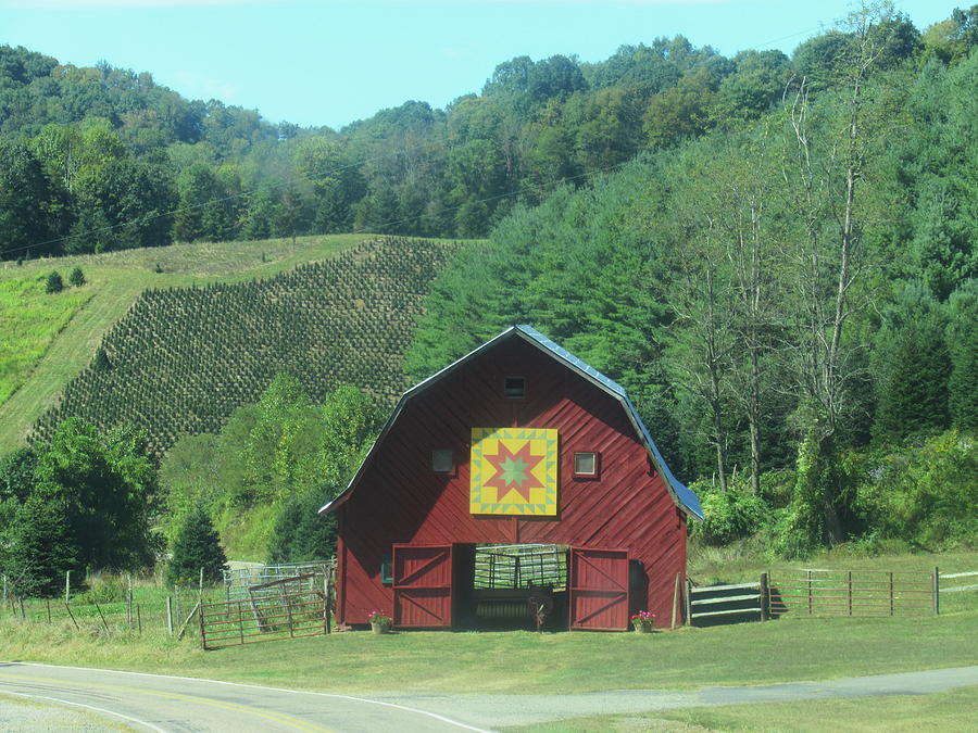 Quilted Red Barn Photograph