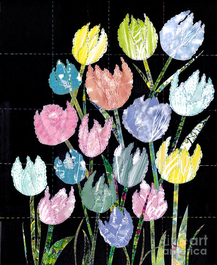 Quilting My Past Recycling My Dreams Tulip Quilt 2 Mixed Media