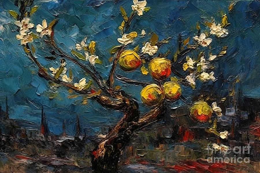 Vincent Van Gogh Painting - Quince tree  by N Akkash