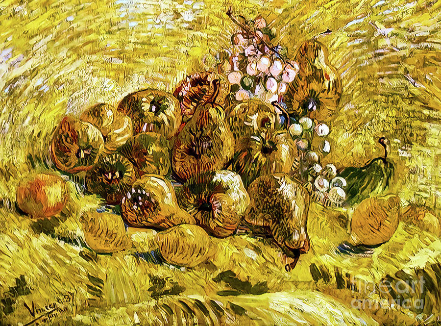 Quinces, Lemons, Pears and Grapes by Vincent Van Gogh 1887 Painting by Vincent Van Gogh