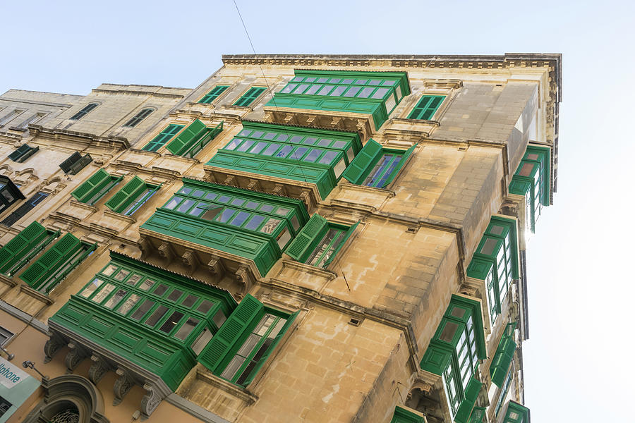 Quintessential Maltese - Signature Gallarija Balconies In Valletta Malta Photograph