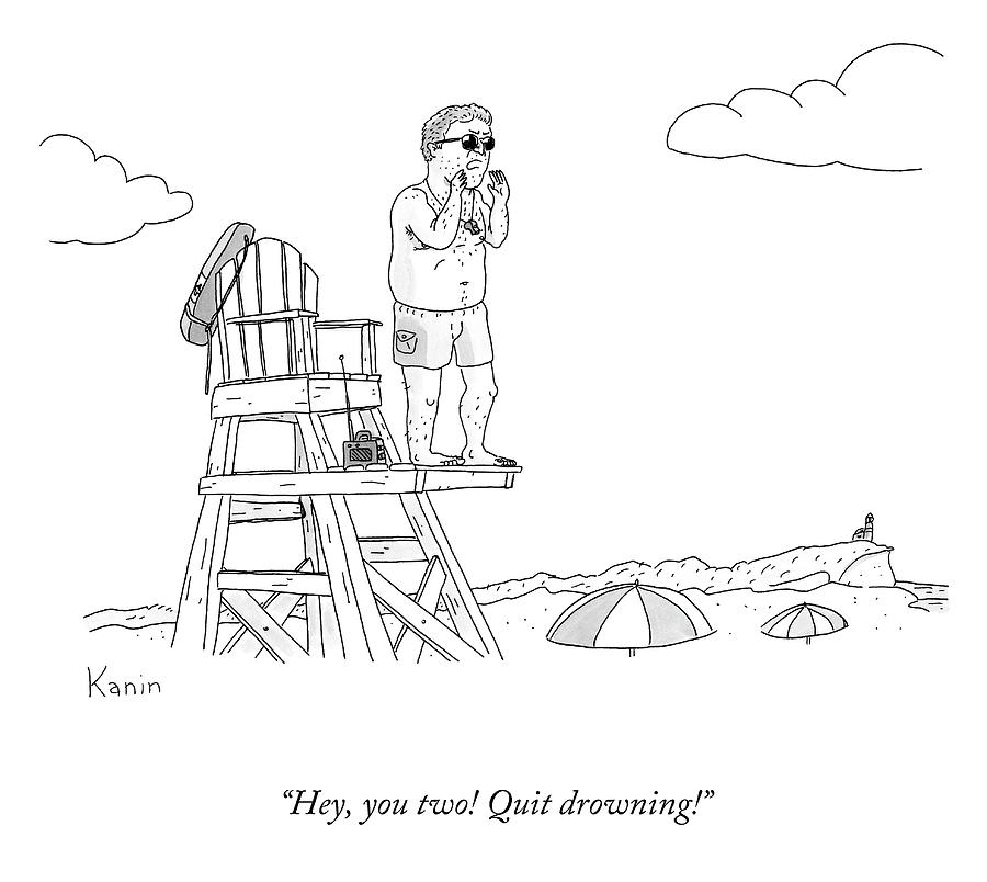 Quit Drowning Drawing by Zachary Kanin