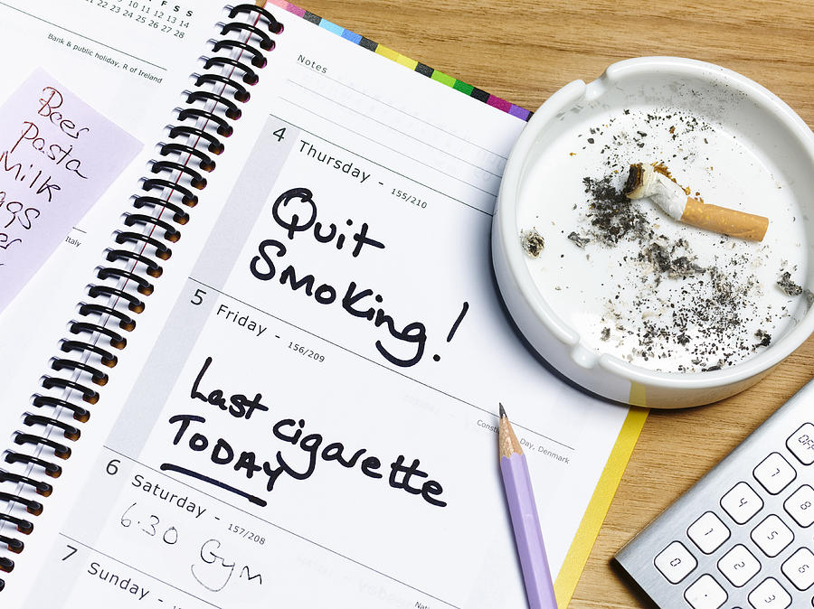 Quit smoking deadline diary Photograph by Peter Dazeley