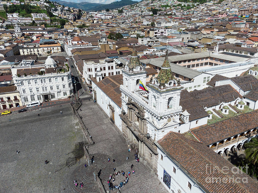 Quito Ecuador San Francisco plaza and church Photograph by Didier Marti