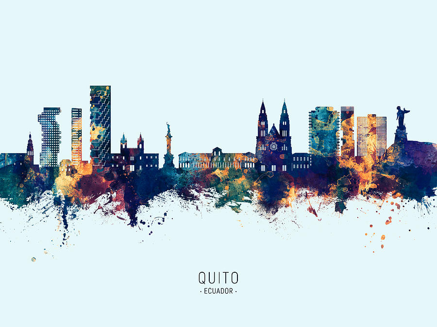 Quito Ecuador Skyline #23 Digital Art by Michael Tompsett - Fine Art