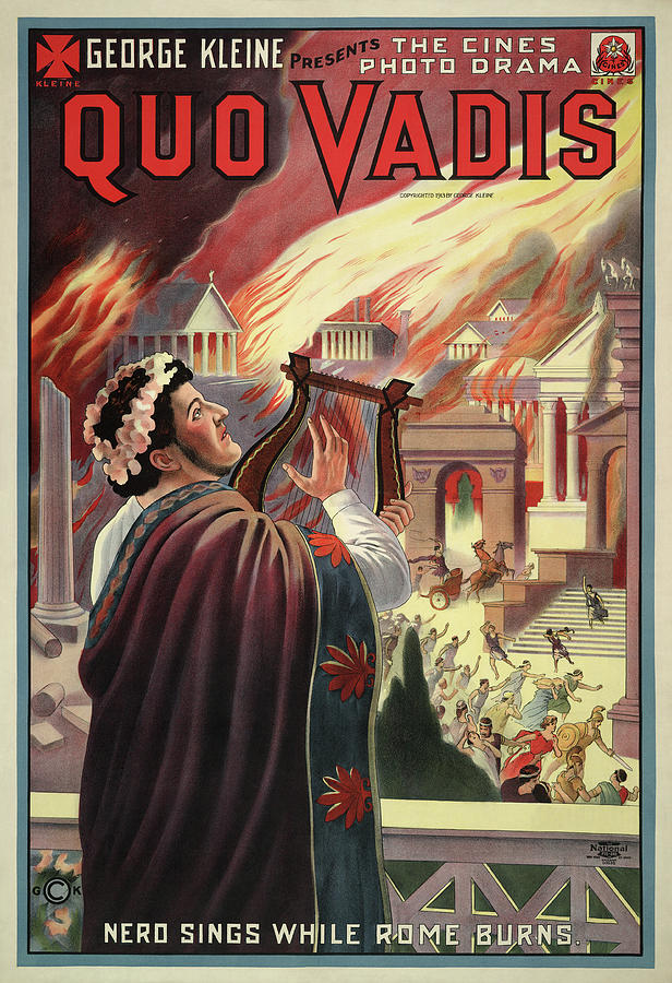 Quo Vadis - 1913 - Nero Sings While Rome Burns Digital Art by Original ...
