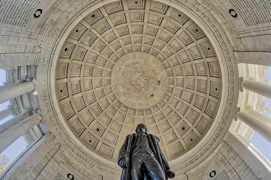 Quotes on the Jefferson Memorial H Photograph by Susan Candelario