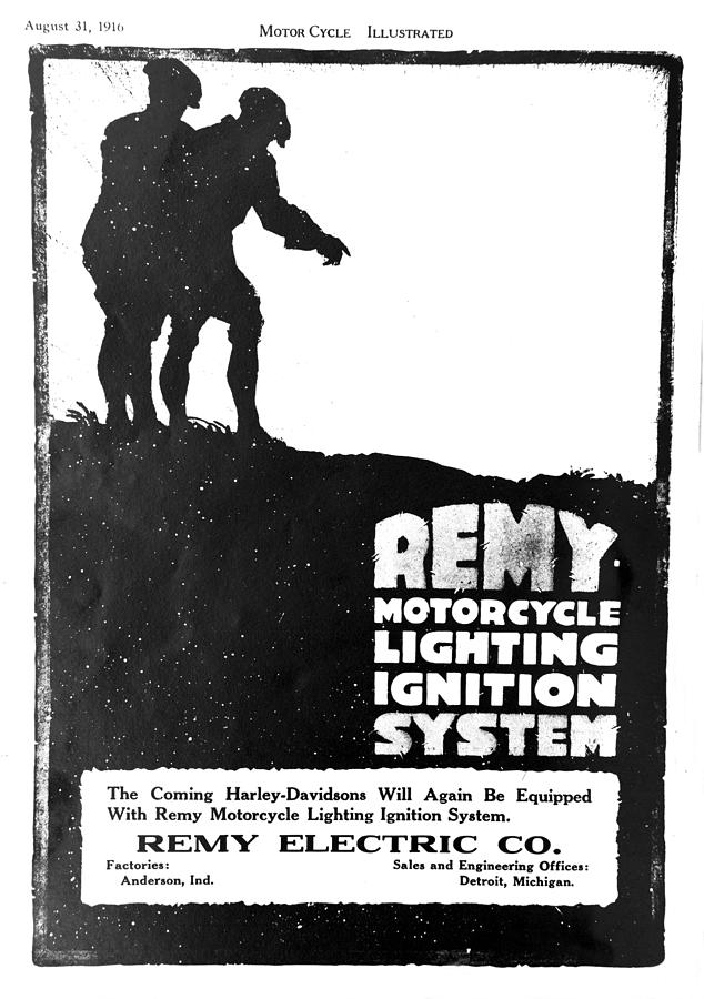 Early 1900s Remy motorcycle lighting ignition system add Photograph by David Lee Thompson