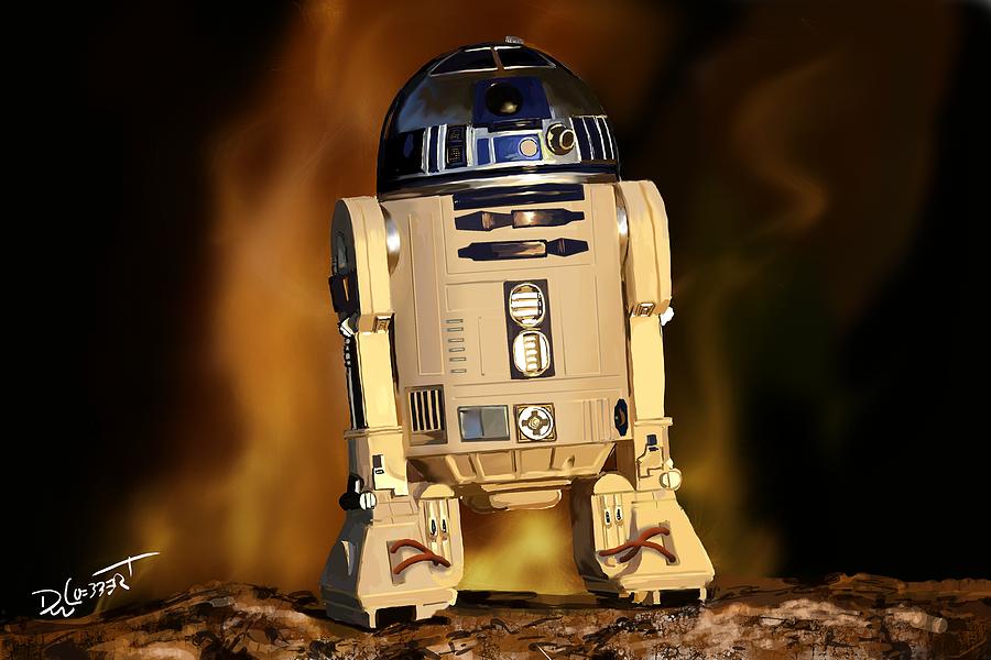 R2-D2 LIVE You Tube Painting Digital Art by David Luebbert