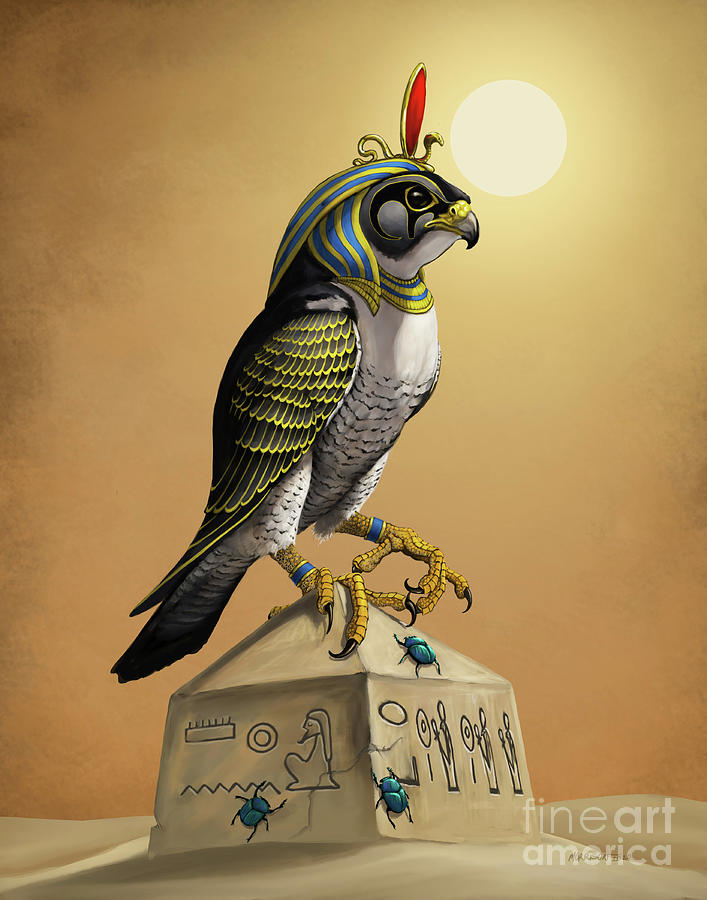 Falcon Digital Art - RA Egyptian God by Stanley Morrison
