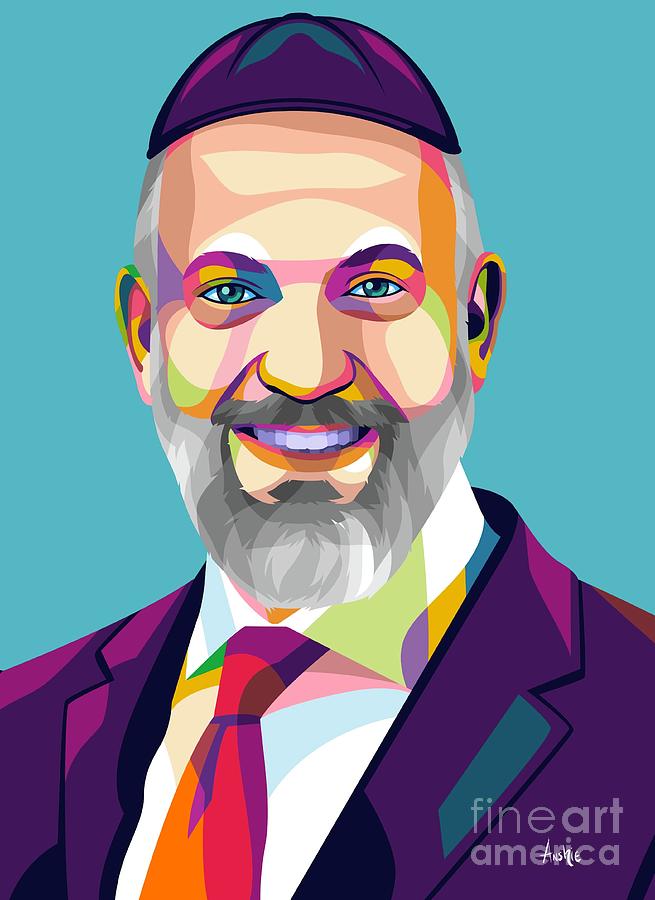 Rabbi Efrem Goldberg Mixed Media by Anshie Kagan