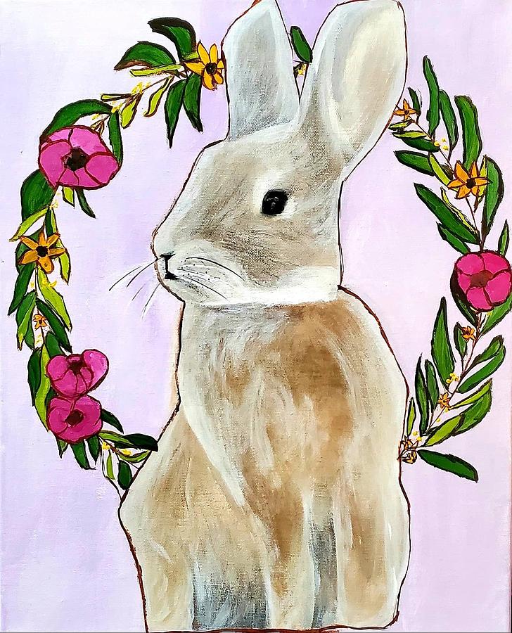 Rabbit Painting by Amy Kuenzie