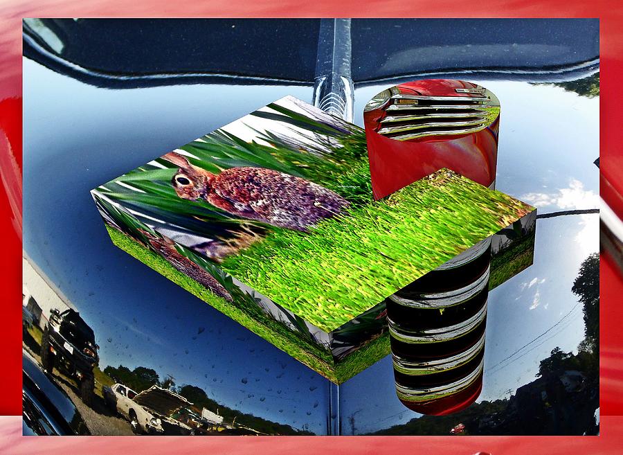 Rabbit box and truck grille cylinder as art Digital Art by Karl Rose