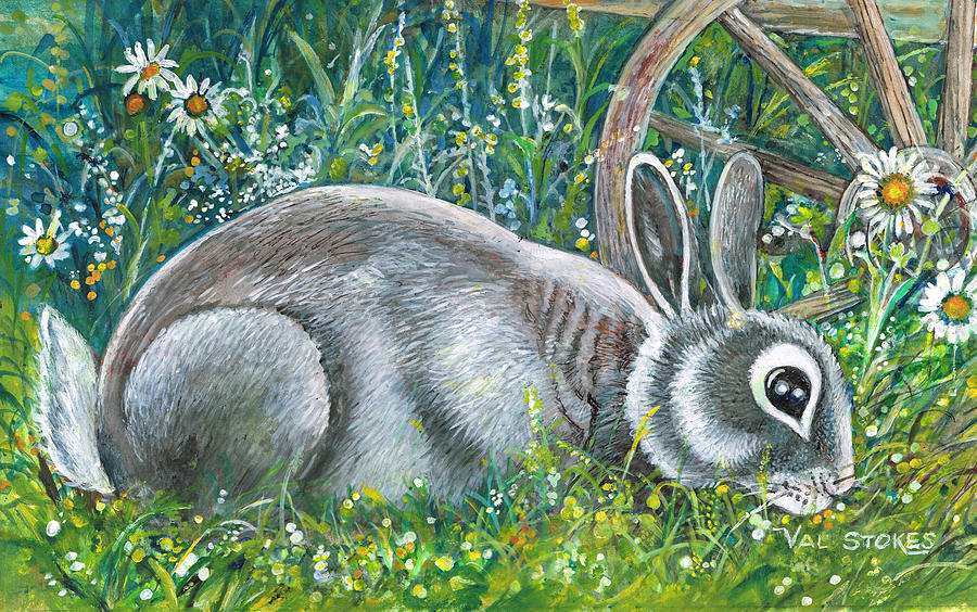 Rabbit Habit  Painting by Val Stokes